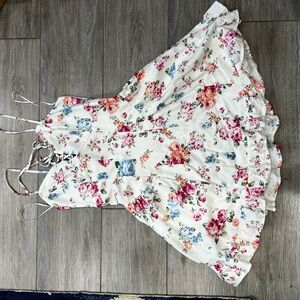 Francesca's Collections Floral Dress with Pink and Green Accents